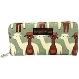 Bungalow360 Womens Canvas Large Zip Around Wallet New Alpaca or Woodpecker Pattern