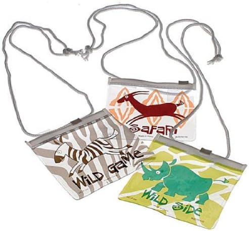 Dozen Assorted Safari Wild Animal Theme Purse Necklaces