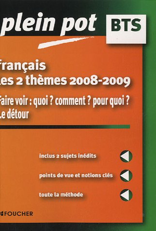 Français BTS - les 2 thèmes 2008-2009 : Faire voir : quoi ? comment ? pour quoi ? Le détour