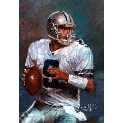 Professionally Framed Dallas Cowboys (Tony Romo, In Action) Sports Poster Print - 11x17 with RichAndFramous Black Wood Frame