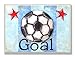 The Kids Room by Stupell Goal Soccer Ball With Blue Stripes Rectangle Wall Plaque, 11 x 0.5 x 15, Proudly Made in USA