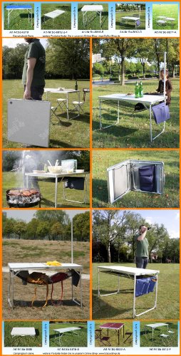 Table pliable de camping, table pour pique-nique, grillade/calcination et jardin, Buffet traiteur 8812-D