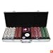 Trademark Poker 500 14-Gram 3 Color Ace-King Suited Clay Poker Chip Set with Aluminum Case