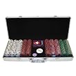 500 14g 3 COLOR A/K SUITED CLAY POKER CHIP SET W/ALUM CASE