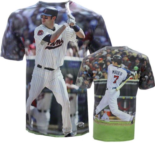 Joe Mauer Minnesota Twins Youth Hi-Def Sublimated Dye Photo T-Shirt