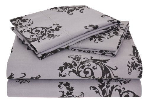 Elite Home Avron Collection 300 Thread Count 100-Percent Cotton Sateen 4-Piece Sheet Set, California King, Black Elite Home Avron Collection 300 Thread Count 100-Percent Cotton Sateen 4-Piece Sheet Set, California King, Black