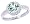 14K White Gold Large Round Gemstone and Diamond Engagement Ring-Aquamarine, size5
