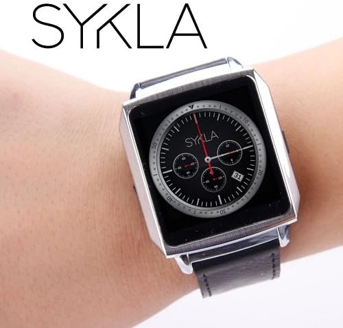 SYKLA M1 (Model One) - The Elegant Smart Watch (Silver Metal with Premium Black Snake Skin)