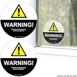 Vinyl Window Warning Decal Set - Repositionable w/ Adhesive on Front & Printed Side