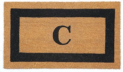 "C" Doormat by Castle Mats, Size 18 x 30 inches, Non-Slip, Durable, Made Using Odor-Free Natural Fibers