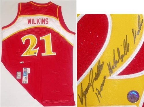 Dominique Wilkins Autographed/Hand Signed Hawks Adidas Jersey w/Ins