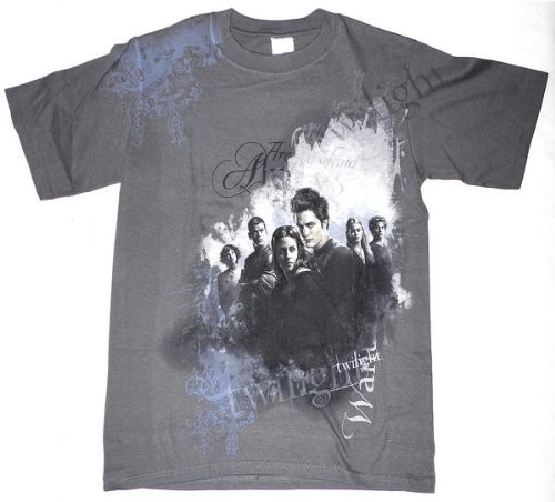 Small Twilight Saga Edward Bella Jacob Alice Cast Grey T-shirt
