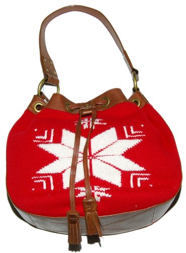 Polo Ralph Lauren Rugby Handbag Tote Bag Red Snowflake