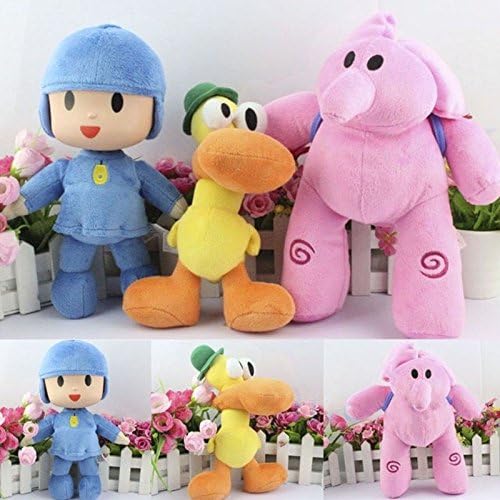 3pcs/set TV Characters Pocoyo Elly Pato Figures Stuffed Plush Soft Doll Kids Children Toy