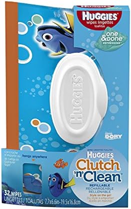 HUGGIES One &amp; Done Refreshing Baby Wipes, Cucumber and Green Tea, Clutch 'N' Clean Baby Wipes Flip Top 32 Count