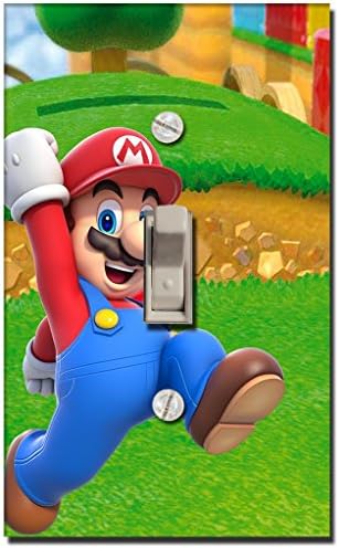 HDArt Single Toggle Kids Bedroom Switch Plate Cover - Supersmash Bros Mario 3d Fanart