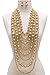 Audrey Multi-Strand Simulated Pearl Statement Necklace and Earrings Set