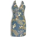 Plumeria Garden Hawaiian Aloha Crisscross Back Halter Sun Dress - Regular and Plus Size