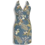 Sexy Halter Dress - Plumeria Garden Hawaiian Aloha Crisscross Strap Halter Sun Dress - Regular and Plus Size
