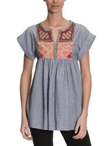 Antik Batik Damen Top , gestreift GINY1TEE, Gr. 42, Blau (blue) Preisvergleich