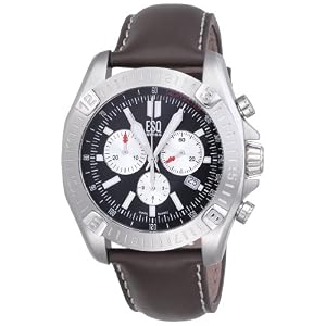 ESQ by Movado Men's STRATUS Brown Leather Strap Black Dial Watch #07301348