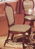 Set of 2 Minerva Collection Brown Finish Dining Side Chairs