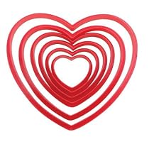 Heart cookie cutters, set of 6, plastic