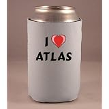 Custom Beverage Can Bottle Cover (Coolie) with I Love Atlas by SHOPZEUS