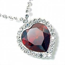 Siam Red Swarovski Crystal Heart Pendant Necklace Fashion Jewelry