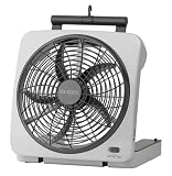  : O2-COOL Indoor/Outdoor 10' Battery operated fan with AC ADAPTER INCLUDED. (batteries not included) grey
