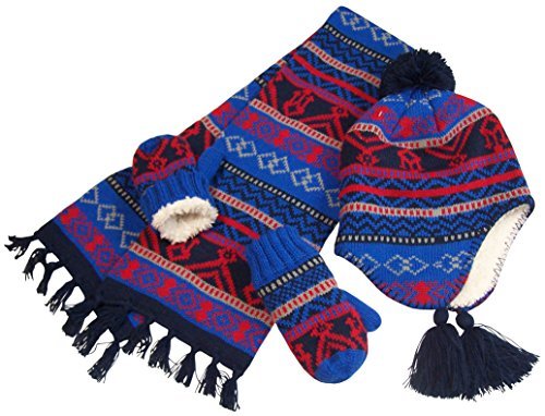 N'Ice Caps Little Boys And Infants Sherpa Lined Geo Print Knitted Set