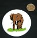 3 button / pin printed with africa, trunk, walking, elephant, grass