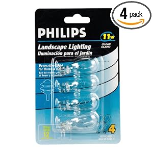 Philips Landscape Lighting 11-Watt 12-Volt Wedge Base Clear 4 Pack by