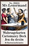 Mlle. Lenormand Wahrsagekarten: Cartomancy Deck. Jeu du destin