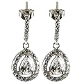 Sterling Silver Teardrop Cubic-Zirconia Earrings