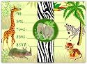 Dolce Mia Jungle Animals Safari Birthday Party Invitations - 10 pack fill-in cards