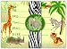 Dolce Mia Jungle Animals Safari Birthday Party Invitations - 10 pack fill-in cards