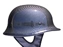German Motorcycle Biker Half Helmet Carbon Fiber Finish DOT