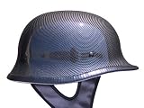 German Motorcycle Biker Half Helmet Carbon Fiber Finish DOT