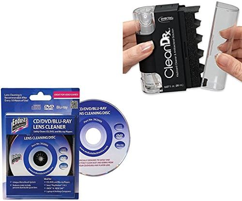 Bundle 2 items Endust Laser Lens Cleaner Disc CD-DVD Players and CleanDr Keyboard Cleaning System with Antibacterial Solution
