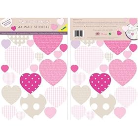 FunToSee Sweethearts Room Stickers, Pack of 44