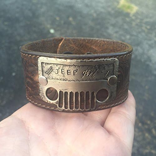 Jeep Girl Jeep grill genuine leather cuff bracelet