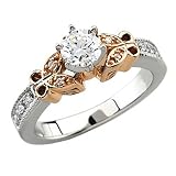 14K Rose and White Gold Diamond Engagement Ring - 0.62 Ct.