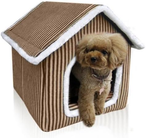 Dog Bed Dog House Pet Bed Cat House Striped Steeple House Kennel Cat Litter Warm Winter Type