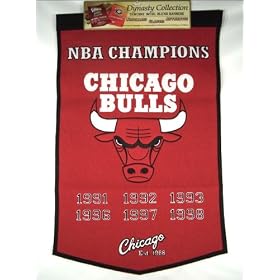 CHICAGO BULLS WOOL NBA BASKETBALL CHAMPIONSHIP BANNER!