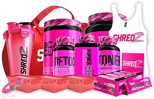Mega SHREDZ Weight Loss System for Women (Columbus Day Sale)(Protein-Chocolate + BCAA: Fruit Punchn + Protein Bars: Chocolate Chip Cookie + Free Gifts)