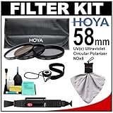 Hoya 58mm 3-Piece Digital Filter Set (HMC UV Ultraviolet, Circular Polarizer and ND8 Neutral Density) with Case + Cleaning Kit for Canon, Nikon, Sony, Olympus and Pentax Lenses