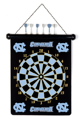 NORTH CAROLINA TAR HEELS Magnetic DART BOARD SET with 6 Darts (15" wide and 18" long)