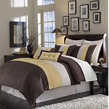 8pc California King size Chocolate Grand park Comforter set By sheetsnthings