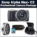 Sony Alpha Nex-C3 Professional Camera Package Includes: Sony Alpha NEX-C3 Interchangeable Lens Digital Camera, E-Mount SEL16F28 16mm f/2.8 Wide-Angle Lens, Hard Case, 16 GB Class 10 SDHC Memory Card and Card Reader